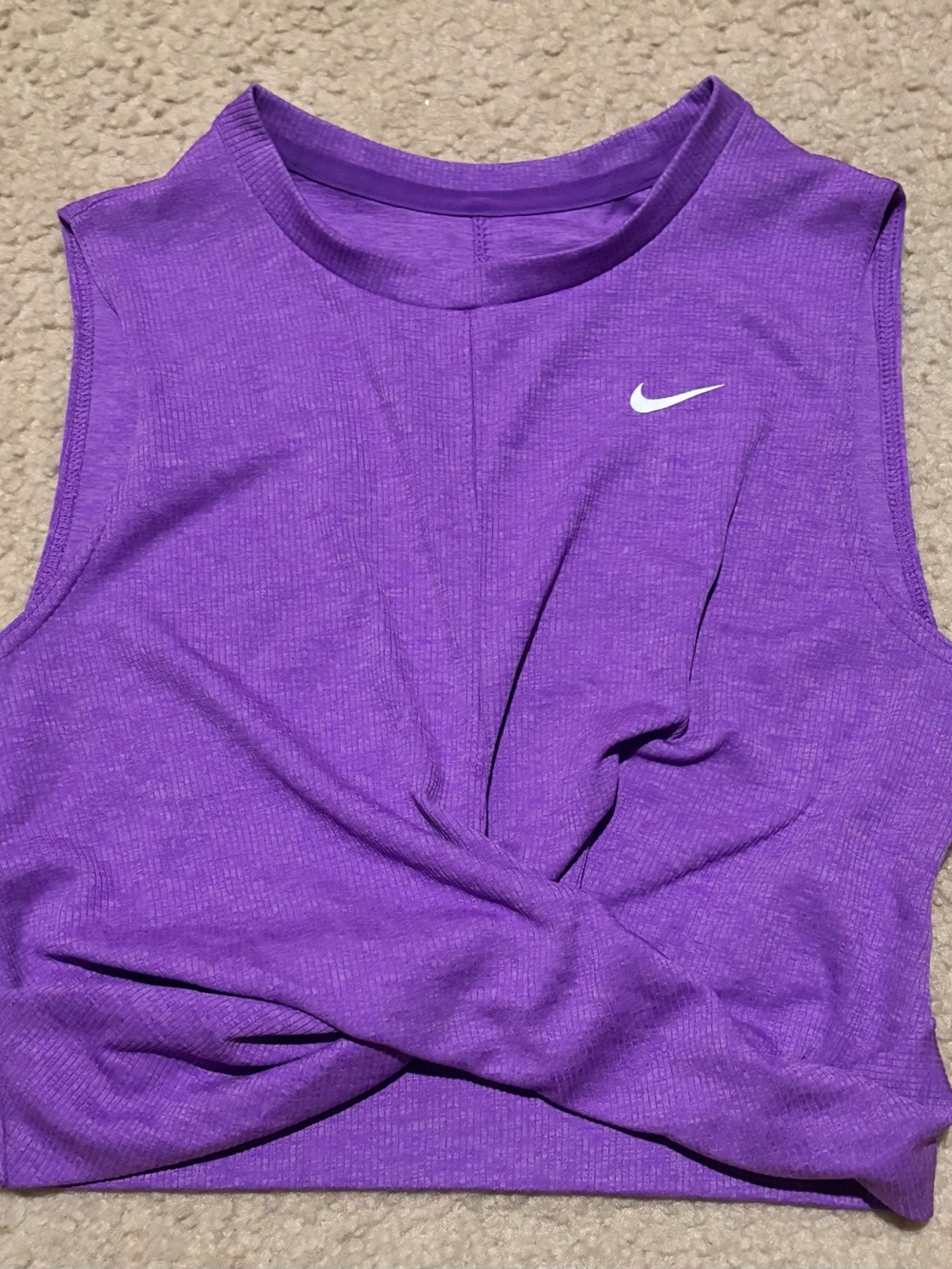 Nike Purple Twist-Front Crop Tank